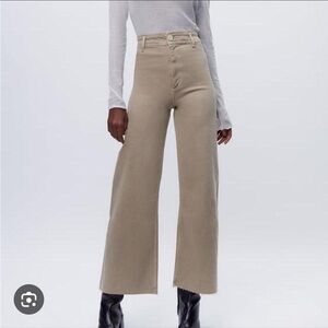 Zara Marine Straight Denim Jean Wide-Leg Pants